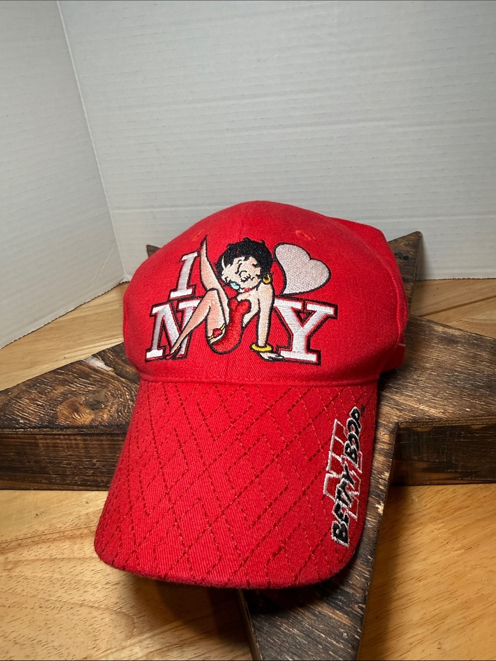 Y2K Betty Boop I Love NY Red Embroidered Hat 2002